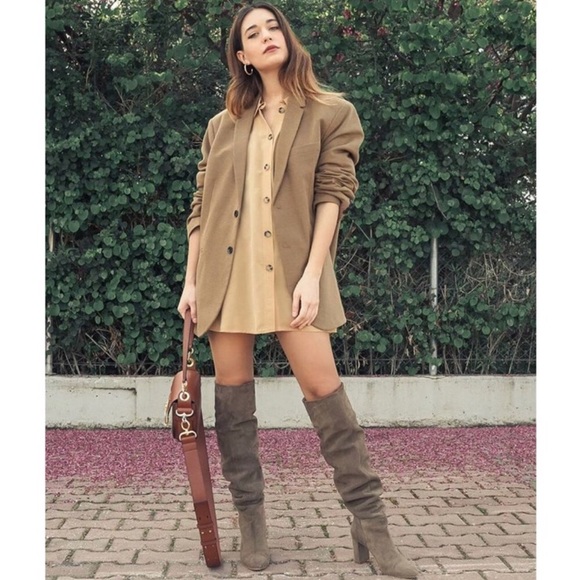 Zara tall taupe high heeled leather - Picture 3 of 8